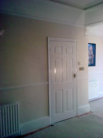 Painted walls and door