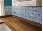 kitchen splash back - fired earth hand painted tiles